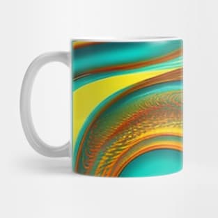Abstract Turquoise and Gold Swirls Mug